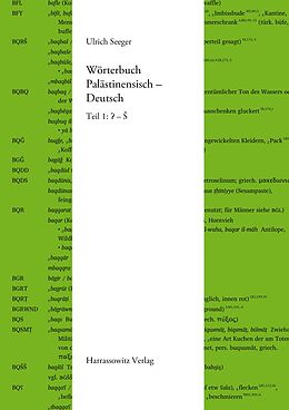 E-Book (pdf) Wörterbuch Palästinensisch  Deutsch von Ulrich Seeger