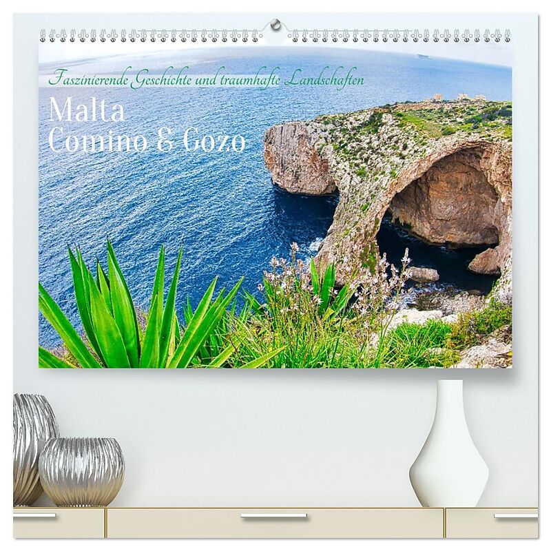 Malta, Comino & Gozo (hochwertiger Premium Wandkalender 2026 DIN A2 quer), Kunstdruck in Hochglanz