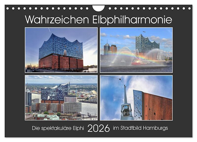 Wahrzeichen Elbphilharmonie (Wandkalender 2026 DIN A4 quer), CALVENDO Monatskalender