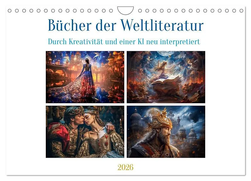 Bücher der Weltliteratur (Wandkalender 2026 DIN A4 quer), CALVENDO Monatskalender