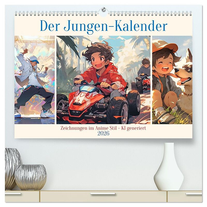Der Jungen-Kalender (hochwertiger Premium Wandkalender 2026 DIN A2 quer), Kunstdruck in Hochglanz