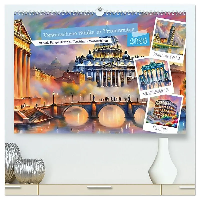 Verwunschene Städte in Traumwelten (hochwertiger Premium Wandkalender 2026 DIN A2 quer), Kunstdruck in Hochglanz