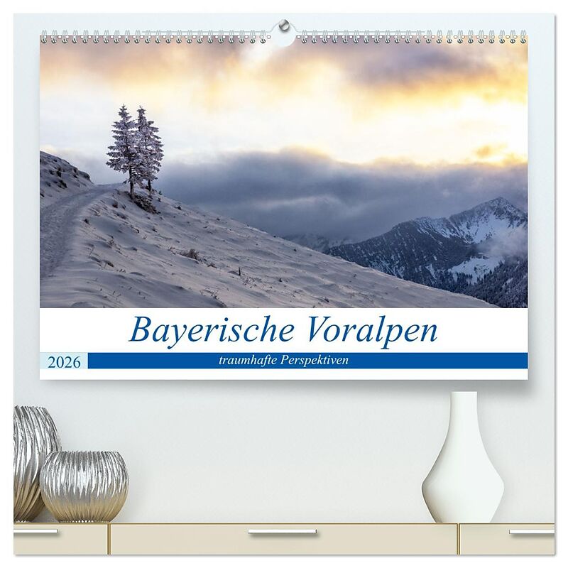 Bayerische Voralpen - traumhafte Perspektiven (hochwertiger Premium Wandkalender 2026 DIN A2 quer), Kunstdruck in Hochglanz