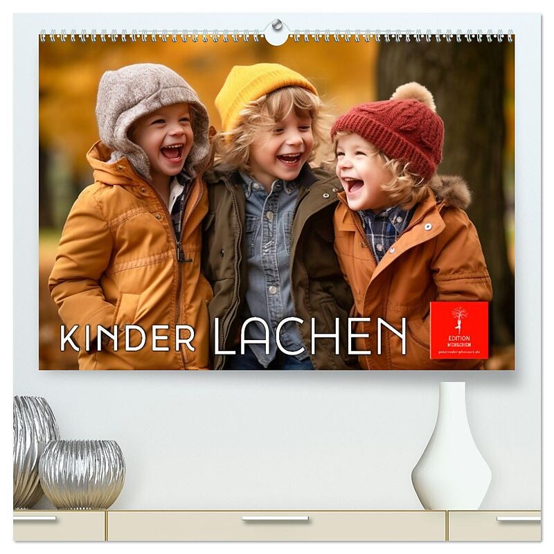 Kinder Lachen (hochwertiger Premium Wandkalender 2026 DIN A2 quer), Kunstdruck in Hochglanz