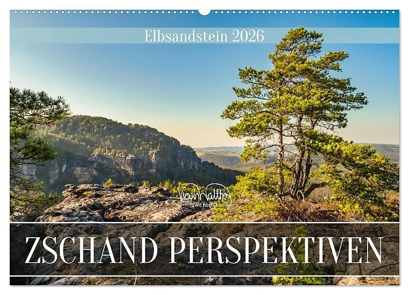Zschand Perspektiven - Elbsandstein (Wandkalender 2026 DIN A2 quer), CALVENDO Monatskalender