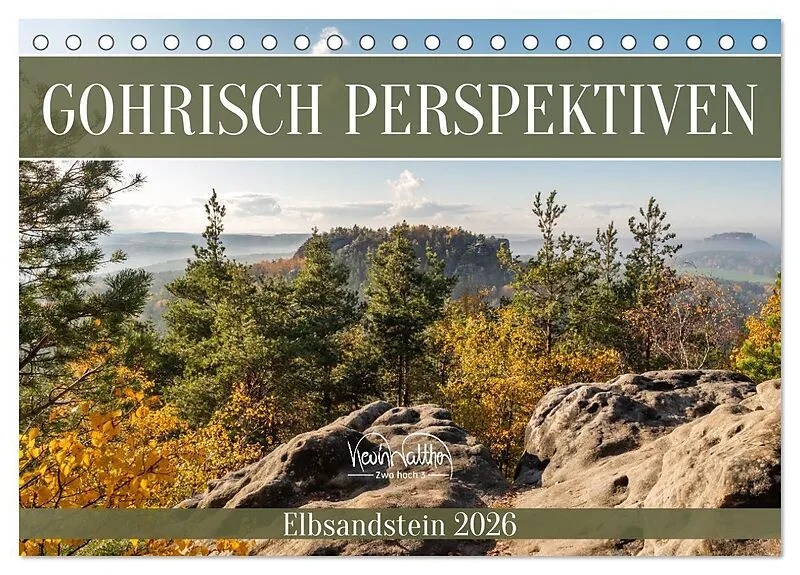 Gohrisch Perspektiven - Elbsandstein (Tischkalender 2026 DIN A5 quer), CALVENDO Monatskalender