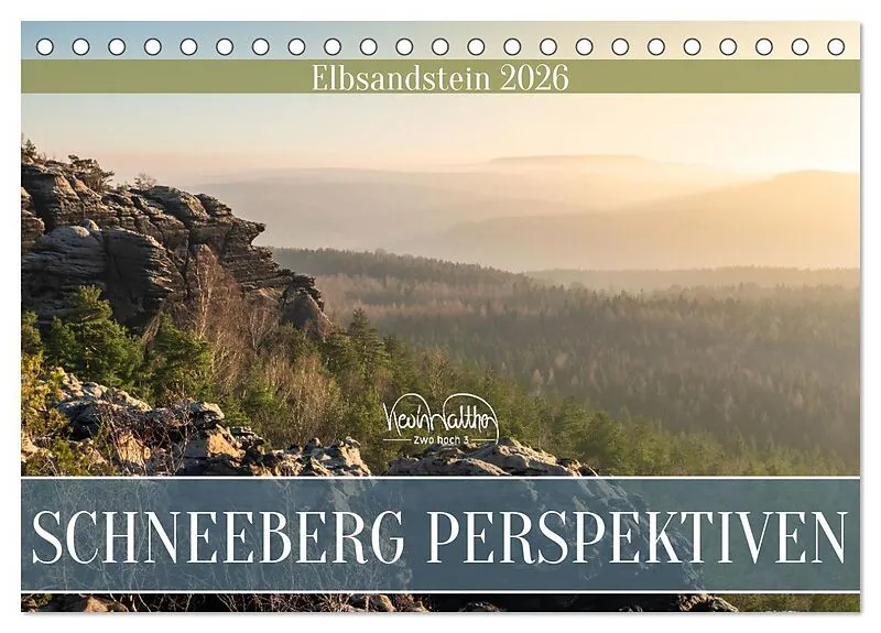 Schneeberg Perspektiven - Elbsandstein (Tischkalender 2026 DIN A5 quer), CALVENDO Monatskalender