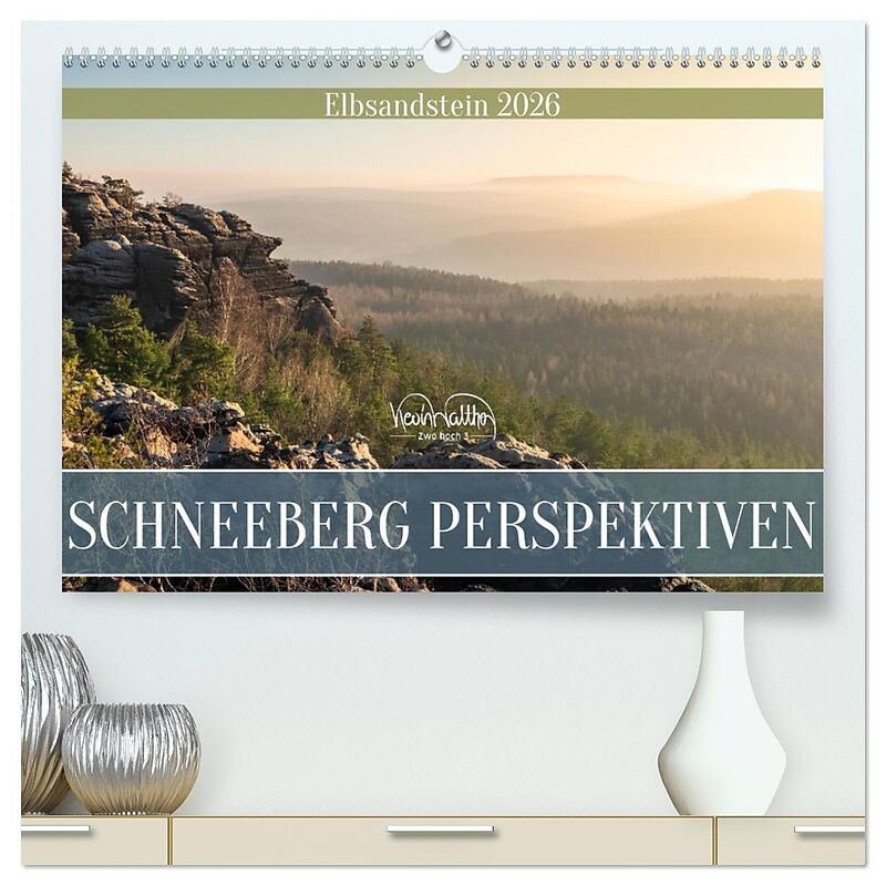 Schneeberg Perspektiven - Elbsandstein (hochwertiger Premium Wandkalender 2026 DIN A2 quer), Kunstdruck in Hochglanz