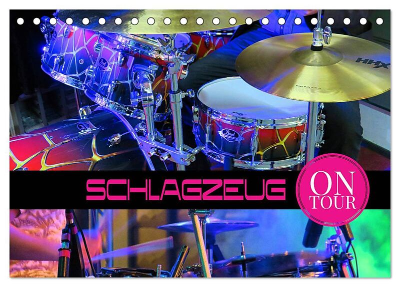 Schlagzeug on Tour (Tischkalender 2026 DIN A5 quer), CALVENDO Monatskalender
