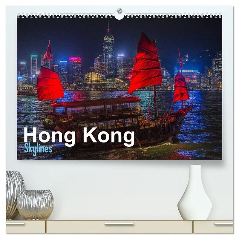 Hong Kong - Skylines (hochwertiger Premium Wandkalender 2026 DIN A2 quer), Kunstdruck in Hochglanz