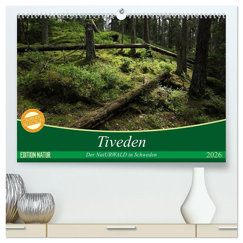 Tiveden, der NatURWALD in Schweden (hochwertiger Premium Wandkalender 2026 DIN A2 quer), Kunstdruck in Hochglanz