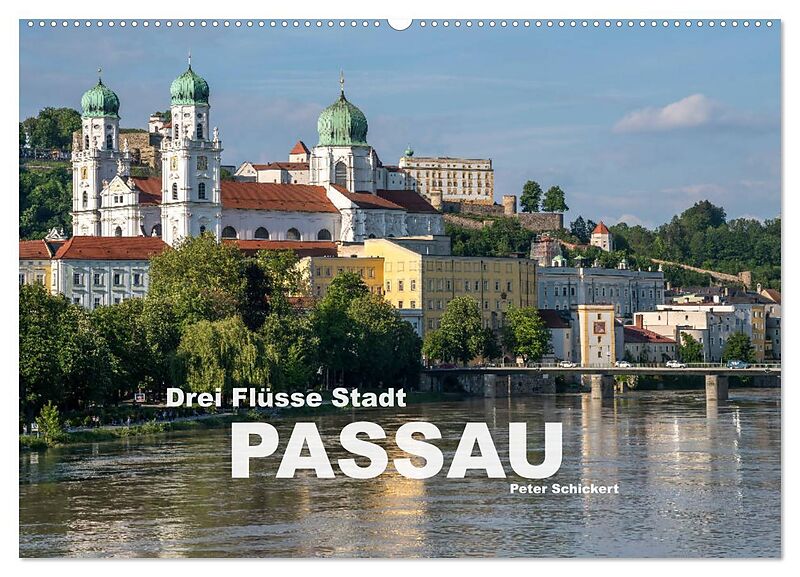 Drei Flüsse Stadt Passau (Wandkalender 2026 DIN A2 quer), CALVENDO Monatskalender