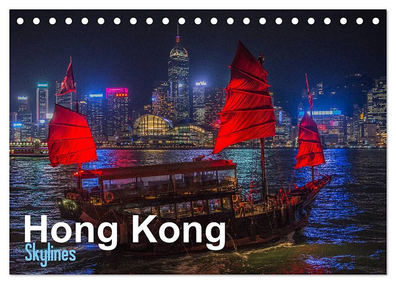 Hong Kong - Skylines (Tischkalender 2026 DIN A5 quer), CALVENDO Monatskalender