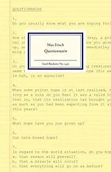 Fester Einband Questionnaire von Max Frisch