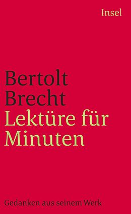 Kartonierter Einband Lektüre für Minuten von Bertolt Brecht