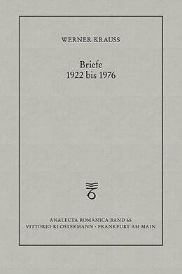 Kartonierter Einband Briefe 1922 bis 1976 von Werner Krauss