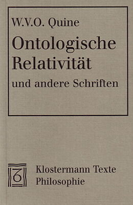 Kartonierter Einband Ontologische Relativität und andere Schriften von Willard van Orman Quine