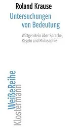 Kartonierter Einband Untersuchungen von Bedeutung von Roland Krause