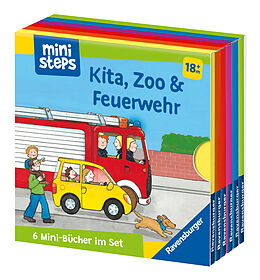 Pappband, unzerreissbar ministeps: Mein erster Bücher-Würfel: Kita, Zoo und Feuerwehr (Bücher-Set) von Ina Milk