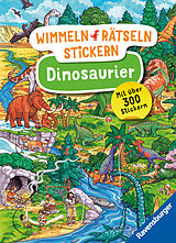 Kartonierter Einband Wimmeln, Rätseln, Stickern: Dinosaurier von