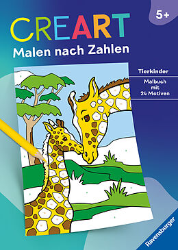 Kartonierter Einband Ravensburger CreArt Malen nach Zahlen ab 5: Tierkinder, Malbuch, 24 Motive von 