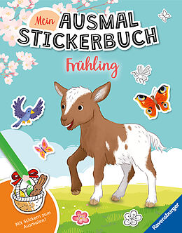 Kartonierter Einband Ravensburger Mein Ausmalstickerbuch Frühling - Großes Buch mit über 300 Stickern, viele Sticker zum Ausmalen von 