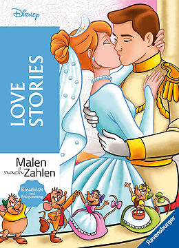 Kartonierter Einband Malen nach Zahlen Disney: Love Stories - Malbuch für Erwachsene von 