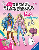 Kartonierter Einband Mein Ausmalstickerbuch Barbie - Anziehpuppen von 
