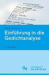 Kartonierter Einband Einführung in die Gedichtanalyse von Dieter Burdorf