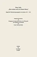 E-Book (pdf) Hans Sachs: "Jetzt müssen euch die Schuster lehren" von Bernand Balzer
