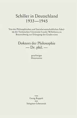 E-Book (pdf) Schiller in Deutschland 19331945 von Dr. phil.