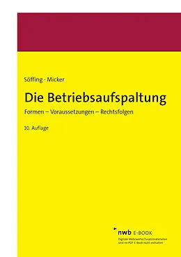 E-Book (pdf) Die Betriebsaufspaltung von Matthias Söffing, Lars Micker