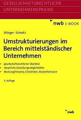E-Book (pdf) Umstrukturierungen im Bereich mittelständischer Unternehmen von Jochen Ettinger, Markus Schmitz