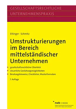 E-Book (pdf) Umstrukturierungen im Bereich mittelständischer Unternehmen von Jochen Ettinger, Markus Schmitz