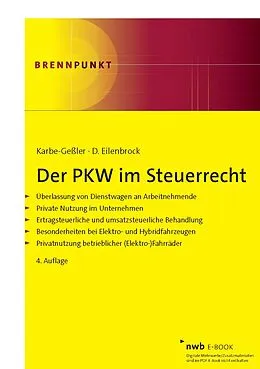 E-Book (pdf) Der PKW im Steuerrecht von Daniela Karbe-Geßler, Daniel Eilenbrock