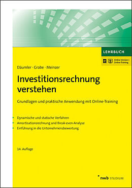 Set mit div. Artikeln (Set) Investitionsrechnung verstehen von Klaus-Dieter Däumler, Jürgen Grabe, Christoph R. Meinzer