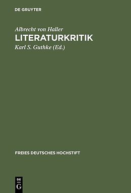 Fester Einband Literaturkritik von Albrecht von Haller