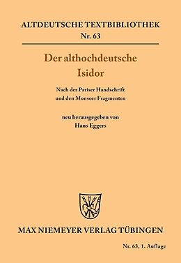 Kartonierter Einband Der althochdeutsche Isidor von 