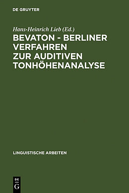 Fester Einband BEVATON - Berliner Verfahren zur auditiven Tonhöhenanalyse von 
