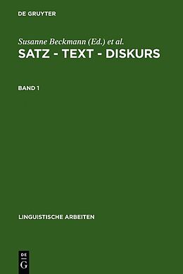 Fester Einband Satz  Text  Diskurs / Satz  Text  Diskurs. Band 1 von 