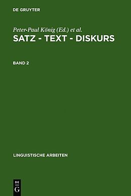 Fester Einband Satz  Text  Diskurs / Satz  Text  Diskurs. Band 2 von 