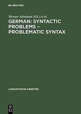 Livre Relié German: Syntactic Problems   Problematic Syntax de 