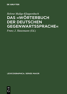 Fester Einband Das »Wörterbuch der deutschen Gegenwartssprache« von Helene Malige-Klappenbach