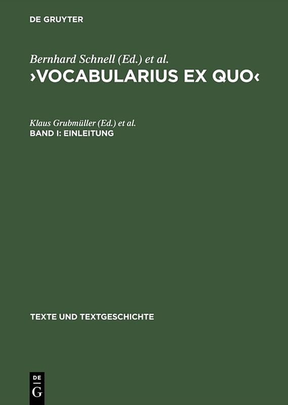 Vocabularius Ex quo / Einleitung