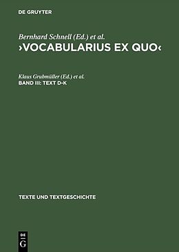 Fester Einband Vocabularius Ex quo / Text DK von 