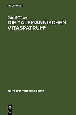 Fester Einband Die &quot; Alemannischen Vitaspatrum &quot; von Ulla Williams