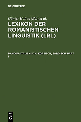 Fester Einband Lexikon der Romanistischen Linguistik (LRL) / Italienisch, Korsisch, Sardisch von 