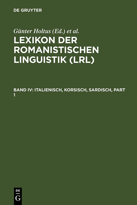 Lexikon der Romanistischen Linguistik (LRL) / Italienisch, Korsisch, Sardisch