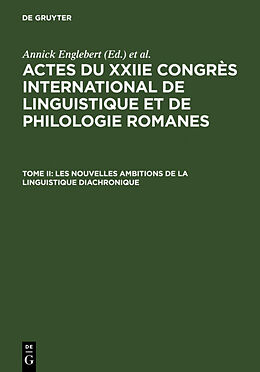 Livre Relié Les nouvelles ambitions de la linguistique diachronique de 