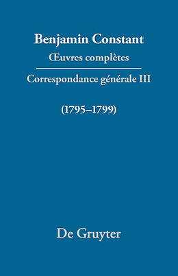 Livre Relié Correspondance 1795 1799 de 